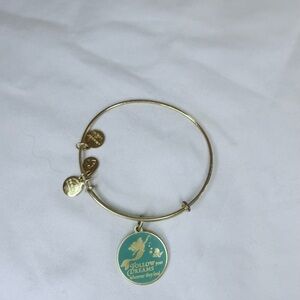 Alex and Ani Gold Bracelet with Teal Charm